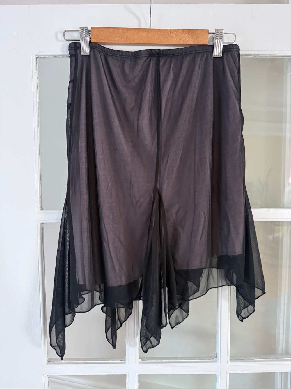 Y2K Hot Kiss Black Asymmetrical Handkerchief Hem Skirt - Picture 5 of 7